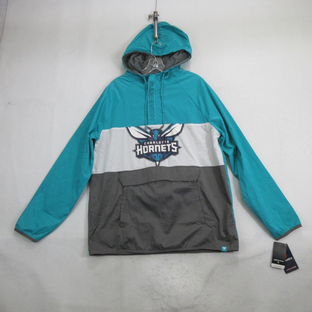 Charlotte Hornets Fanatics Men's Large Hooded Jacket Windbreaker New Defect